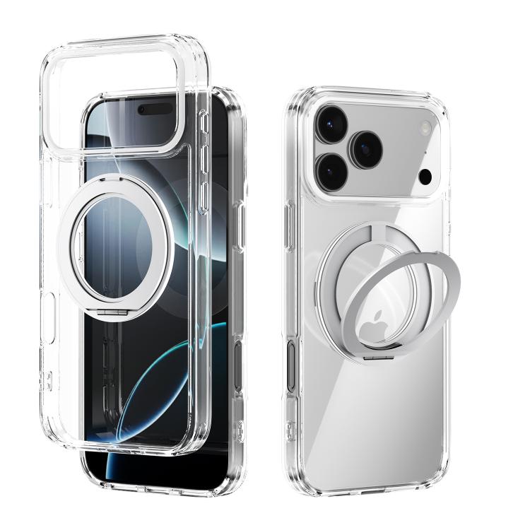 ABEEL MagSafe Q-LUCK Pivot-Halterung Transparente Handyhülle, Für iPhone 17 Pro Max, Für iPhone 17 Pro, Für iPhone 17, Für iPhone Air, Für iPhone 16 Pro Max, Für iPhone 16 Pro, Für iPhone 16 Plus, Für iPhone 16