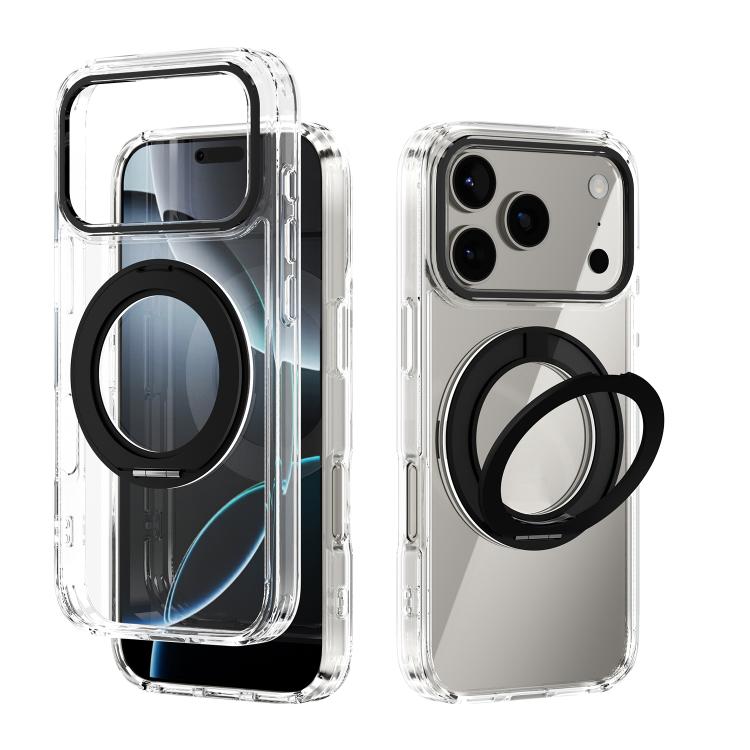 ABEEL MagSafe Q-LUCK Pivot-Halterung Transparente Handyhülle, Für iPhone 17 Pro Max, Für iPhone 17 Pro, Für iPhone 17, Für iPhone Air, Für iPhone 16 Pro Max, Für iPhone 16 Pro, Für iPhone 16 Plus, Für iPhone 16