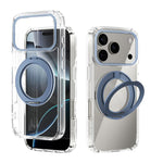 ABEEL MagSafe Q-LUCK Pivot-Halterung Transparente Handyhülle, Für iPhone 17 Pro Max, Für iPhone 17 Pro, Für iPhone 17, Für iPhone Air, Für iPhone 16 Pro Max, Für iPhone 16 Pro, Für iPhone 16 Plus, Für iPhone 16