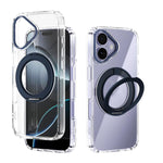 ABEEL MagSafe Q-LUCK Pivot-Halterung Transparente Handyhülle, Für iPhone 17 Pro Max, Für iPhone 17 Pro, Für iPhone 17, Für iPhone Air, Für iPhone 16 Pro Max, Für iPhone 16 Pro, Für iPhone 16 Plus, Für iPhone 16