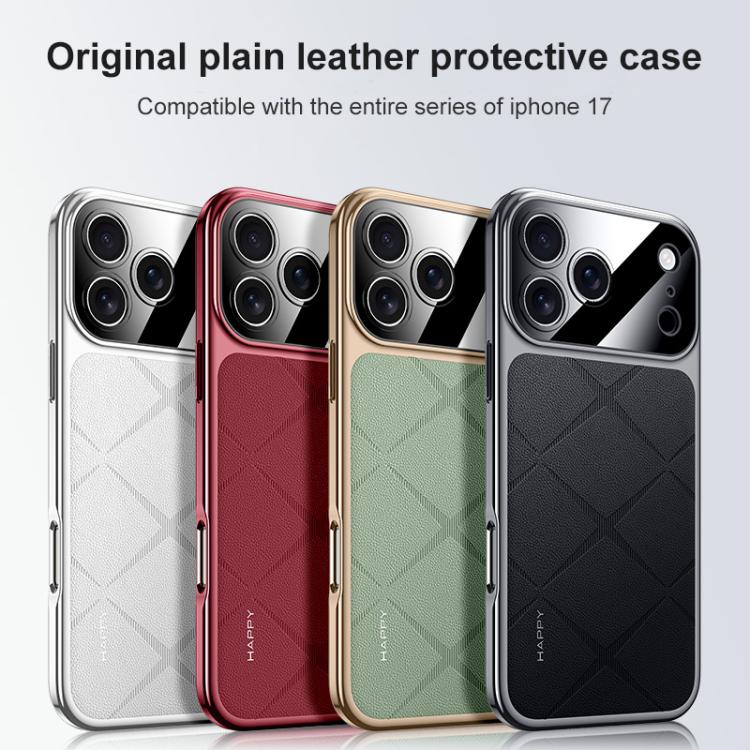 Schlichte Leder PC Handyhülle, Für iPhone 17 Pro Max, Für iPhone 17 Pro, Für iPhone 17, Für iPhone Air