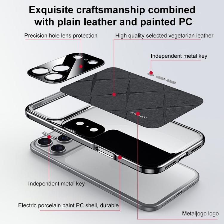 Schlichte Leder PC Handyhülle, Für iPhone 17 Pro Max, Für iPhone 17 Pro, Für iPhone 17, Für iPhone Air