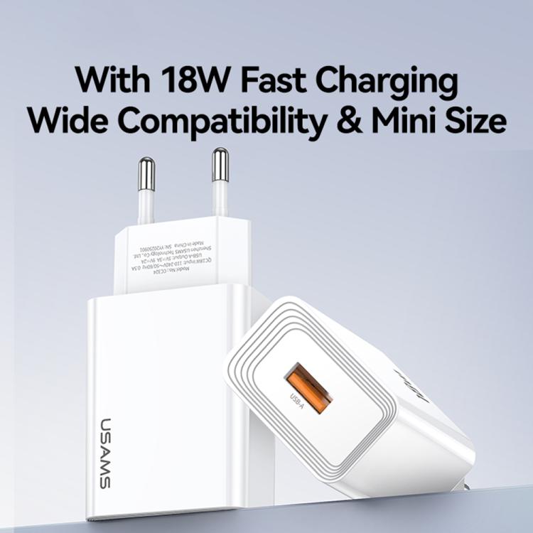 USAMS CC324 T69 QC18W USB-A Single Port Schnellladegerät, CC324