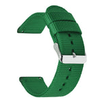 Stainless Steel Pin Buckle Solid Color Nylon Canvas Watch Band, 24mm