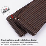 Stainless Steel Pin Buckle Solid Color Nylon Canvas Watch Band, 18mm, 20mm, 22mm