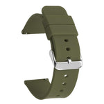 Stainless Steel Silver Pin Buckle Solid Color Silicone Waterproof Watch Band, 24mm