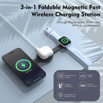 U50 Faltbares 15W 3-in-1 Magnetisches Kabelloses Ladegerät