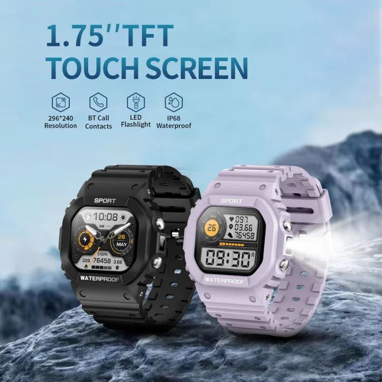 LC31 1,75 Zoll TFT-Voll-Touchscreen-Smartwatch mit Bluetooth-Anruffunktion, Outdoor-Sportfunktionen und Taschenlampe