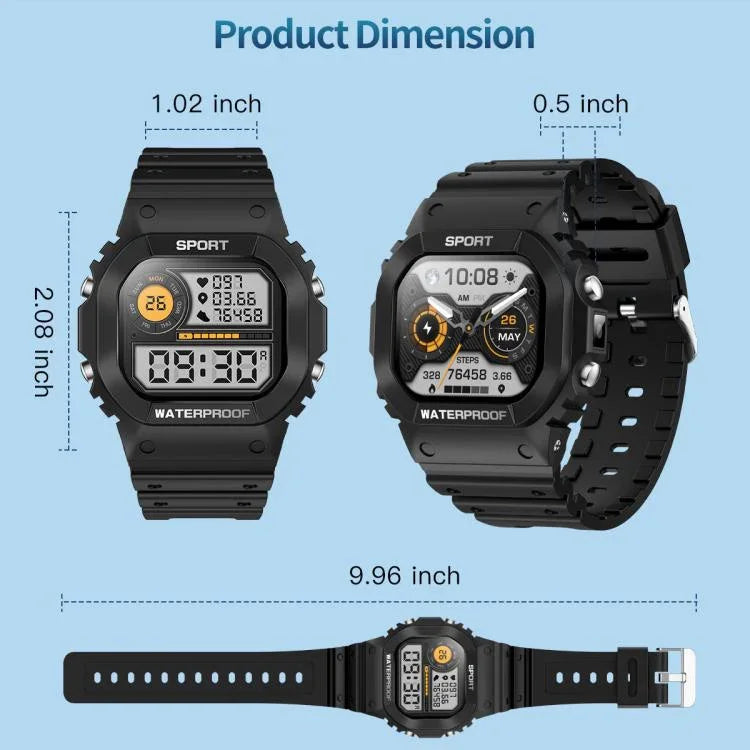 LC31 1,75 Zoll TFT-Voll-Touchscreen-Smartwatch mit Bluetooth-Anruffunktion, Outdoor-Sportfunktionen und Taschenlampe