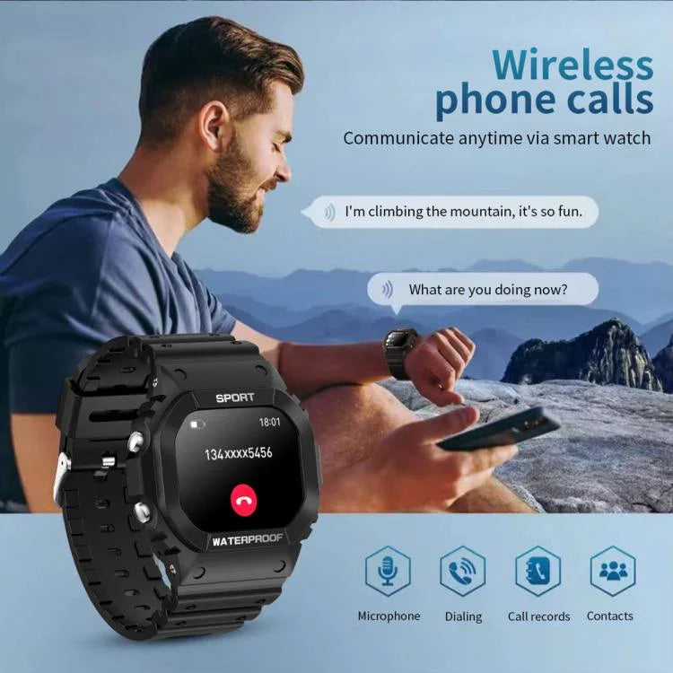 LC31 1,75 Zoll TFT-Voll-Touchscreen-Smartwatch mit Bluetooth-Anruffunktion, Outdoor-Sportfunktionen und Taschenlampe