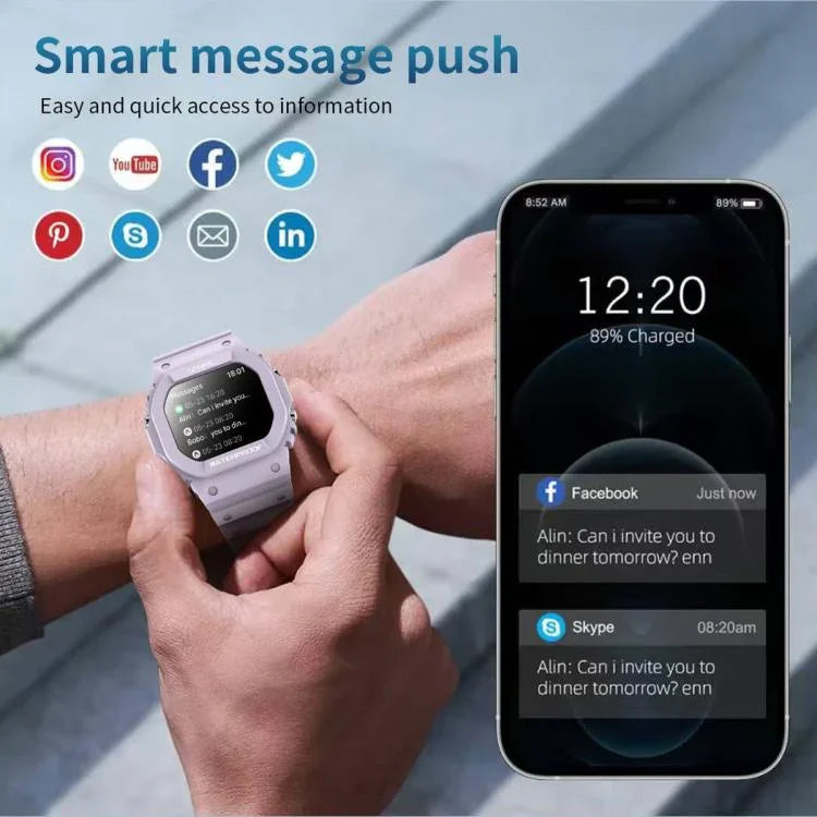 LC31 1,75 Zoll TFT-Voll-Touchscreen-Smartwatch mit Bluetooth-Anruffunktion, Outdoor-Sportfunktionen und Taschenlampe