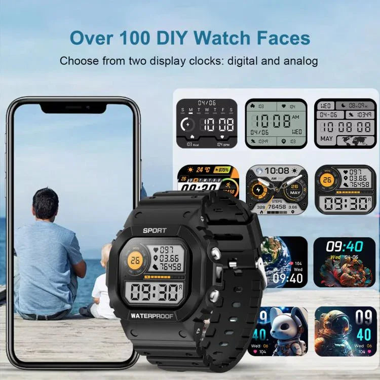 LC31 1,75 Zoll TFT-Voll-Touchscreen-Smartwatch mit Bluetooth-Anruffunktion, Outdoor-Sportfunktionen und Taschenlampe