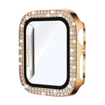 xDfind Doppelreihige Diamant-Schutzfolie aus gehärtetem Glas mit integrierter PC-Hülle für Apple Watch Series 6 / 5 / 4 / SE 44 mm, Apple Watch Series 6 / 5 / 4 / SE 40 mm, Apple Watch Series 11 46 mm / 10 46 mm, Apple Watch Series 11 42 mm / 10 42 mm ...