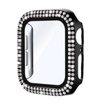 xDfind Doppelreihige Diamant-Schutzfolie aus gehärtetem Glas mit integrierter PC-Hülle für Apple Watch Series 6 / 5 / 4 / SE 44 mm, Apple Watch Series 6 / 5 / 4 / SE 40 mm, Apple Watch Series 11 46 mm / 10 46 mm, Apple Watch Series 11 42 mm / 10 42 mm ...