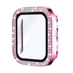 xDfind Doppeltreihiger Diamant-Schutzglasfolie Integrierte PC-Uhrenabdeckung, für Apple Watch Series 9 / 8 / 7 41mm, für Apple Watch Series 3 / 2 / 1 38mm, für Apple Watch Series 3 / 2 / 1 42mm