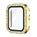 xDfind Doppeltreihiger Diamant-Schutzglasfolie Integrierte PC-Uhrenabdeckung, für Apple Watch Series 9 / 8 / 7 41mm, für Apple Watch Series 3 / 2 / 1 38mm, für Apple Watch Series 3 / 2 / 1 42mm