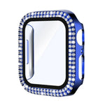 xDfind Doppeltreihiger Diamant-Schutzglasfolie Integrierte PC-Uhrenabdeckung, für Apple Watch Series 9 / 8 / 7 41mm, für Apple Watch Series 3 / 2 / 1 38mm, für Apple Watch Series 3 / 2 / 1 42mm