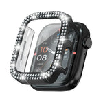 xDfind Doppeltreihiger Diamant-Schutzglasfolie Integrierte PC-Uhrenabdeckung, für Apple Watch Series 9 / 8 / 7 41mm, für Apple Watch Series 3 / 2 / 1 38mm, für Apple Watch Series 3 / 2 / 1 42mm