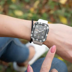 xDfind Doppeltreihiger Diamant-Schutzglasfolie Integrierte PC-Uhrenabdeckung, für Apple Watch Series 9 / 8 / 7 41mm, für Apple Watch Series 3 / 2 / 1 38mm, für Apple Watch Series 3 / 2 / 1 42mm