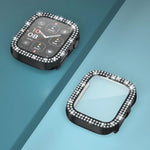 xDfind Doppeltreihiger Diamant-Schutzglasfolie Integrierte PC-Uhrenabdeckung, für Apple Watch Series 9 / 8 / 7 41mm, für Apple Watch Series 3 / 2 / 1 38mm, für Apple Watch Series 3 / 2 / 1 42mm