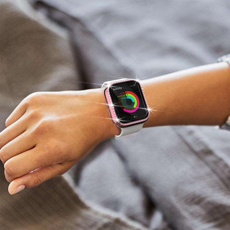 xDfind Single Row Diamond Tempered Glass Film Integrated PC Watch Case, For Apple Watch Series 44mm, For Apple Watch Series 40mm, For Apple Watch Series 11 46mm / 10 46mm, For Apple Watch Series 11 42mm / 10 42mm, For Apple Watch Ultra 3 / 2 / 1 49mm