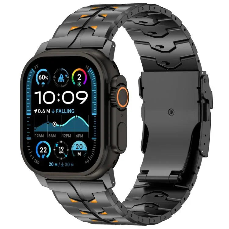 26 mm breites, zweifarbiges, abnehmbares Sicherheitsarmband aus Titanlegierung, passend für Apple Watch 46 mm / 49 mm / 45 mm / 44 mm