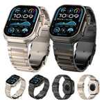 Uhrenarmband aus Titanlegierung mit I-förmigem Sicherheitsverschluss, passend für Apple Watch 46 mm / 49 mm / 45 mm / 44 mm und 42 mm / 41 mm / 40 mm / 38 mm