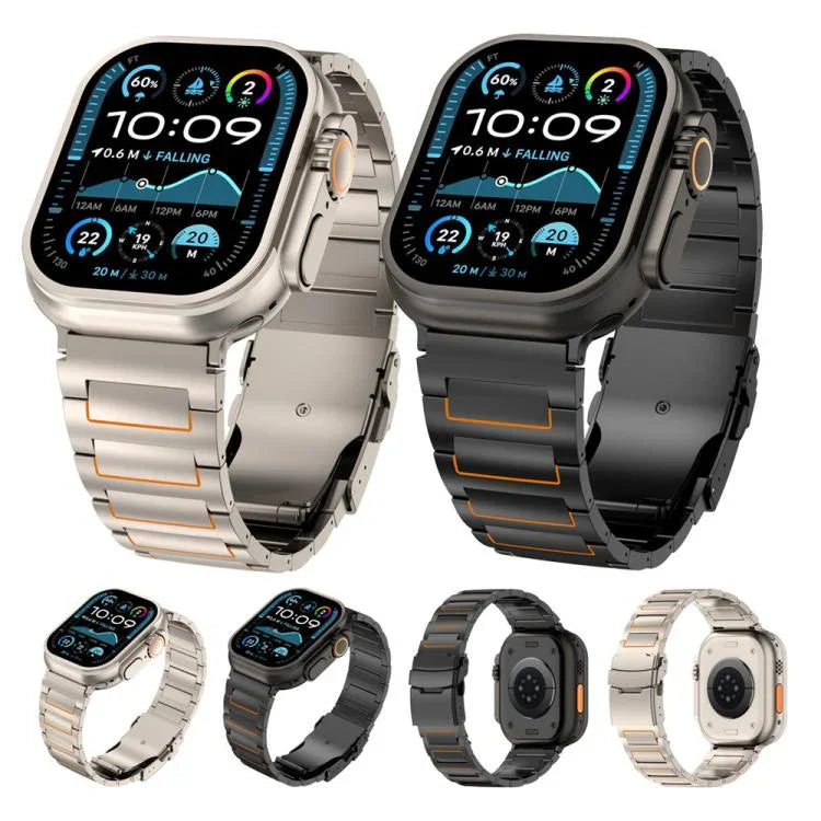 Uhrenarmband aus Titanlegierung mit I-förmigem Sicherheitsverschluss, passend für Apple Watch 46 mm / 49 mm / 45 mm / 44 mm und 42 mm / 41 mm / 40 mm / 38 mm