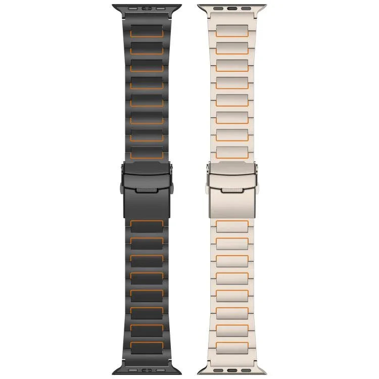 Uhrenarmband aus Titanlegierung mit I-förmigem Sicherheitsverschluss, passend für Apple Watch 46 mm / 49 mm / 45 mm / 44 mm und 42 mm / 41 mm / 40 mm / 38 mm