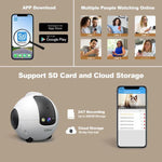 SriHome DH013 4MP スマートペットロボットカメラ、米国プラグ、英国プラグ、EUプラグ、オーストラリアプラグ