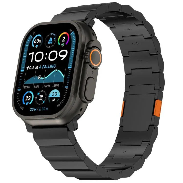 Dickes, einreihiges Magnetarmband aus Titanlegierung, passend für Apple Watch 46 mm / 49 mm / 45 mm / 44 mm und 42 mm / 41 mm / 40 mm / 38 mm