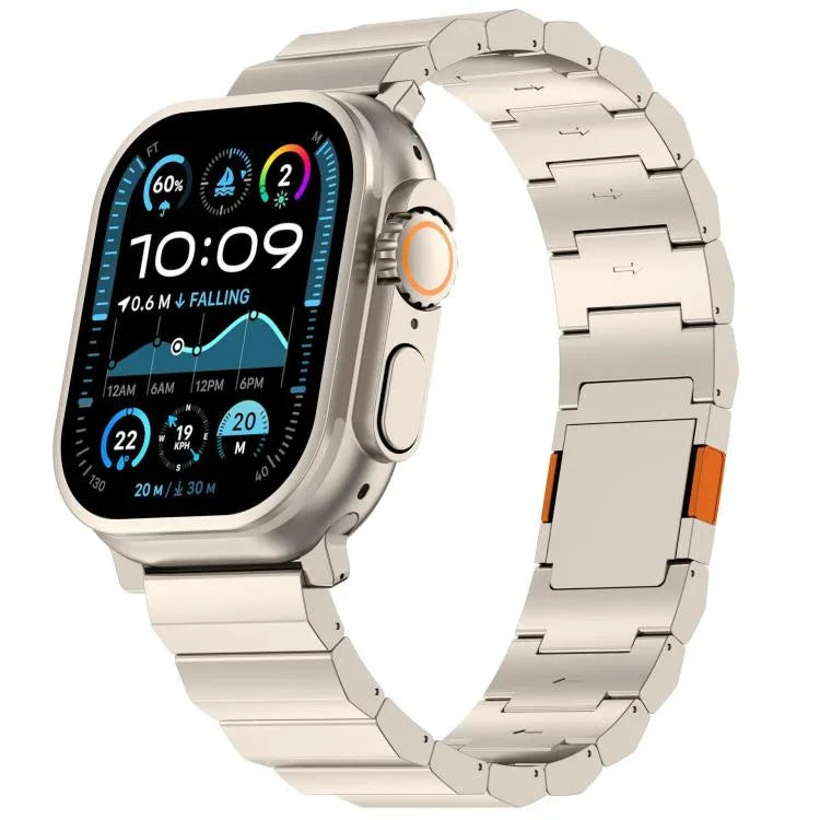 Dickes, einreihiges Magnetarmband aus Titanlegierung, passend für Apple Watch 46 mm / 49 mm / 45 mm / 44 mm und 42 mm / 41 mm / 40 mm / 38 mm