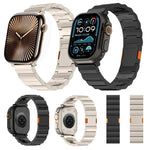 Dickes, einreihiges Magnetarmband aus Titanlegierung, passend für Apple Watch 46 mm / 49 mm / 45 mm / 44 mm und 42 mm / 41 mm / 40 mm / 38 mm