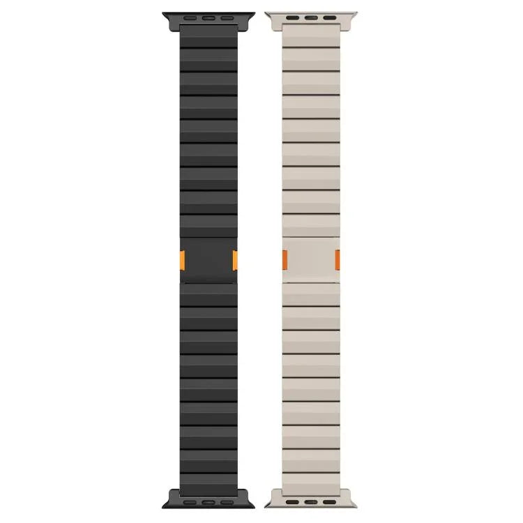 Dickes, einreihiges Magnetarmband aus Titanlegierung, passend für Apple Watch 46 mm / 49 mm / 45 mm / 44 mm und 42 mm / 41 mm / 40 mm / 38 mm
