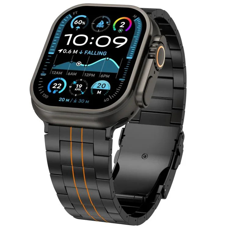 Dreifach-Sicherheitsverschluss-Armband aus Titanlegierung, passend für Apple Watch 46 mm / 49 mm / 45 mm / 44 mm und 42 mm / 41 mm / 40 mm / 38 mm