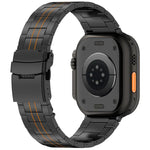 Dreifach-Sicherheitsverschluss-Armband aus Titanlegierung, passend für Apple Watch 46 mm / 49 mm / 45 mm / 44 mm und 42 mm / 41 mm / 40 mm / 38 mm