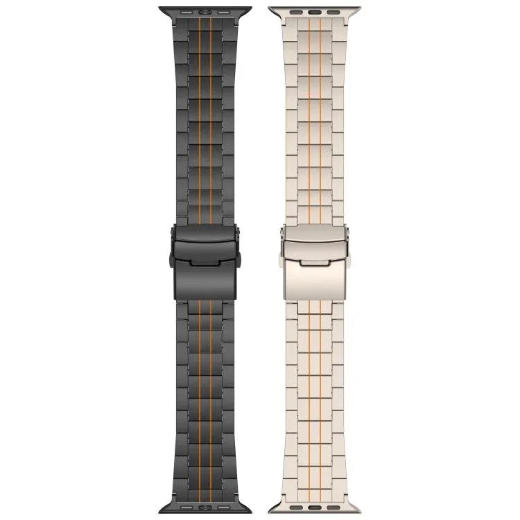 Dreifach-Sicherheitsverschluss-Armband aus Titanlegierung, passend für Apple Watch 46 mm / 49 mm / 45 mm / 44 mm und 42 mm / 41 mm / 40 mm / 38 mm