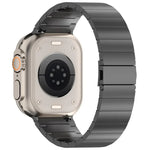 Flaches Uhrenarmband aus Titanlegierung mit Schnellverschluss und einer Perle, passend für Apple Watch 46 mm / 49 mm / 45 mm / 44 mm und 42 mm / 41 mm / 40 mm / 38 mm