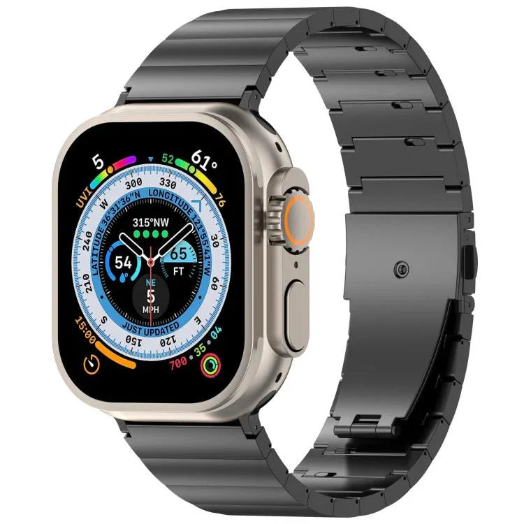 Flaches Uhrenarmband aus Titanlegierung mit Schnellverschluss und einer Perle, passend für Apple Watch 46 mm / 49 mm / 45 mm / 44 mm und 42 mm / 41 mm / 40 mm / 38 mm