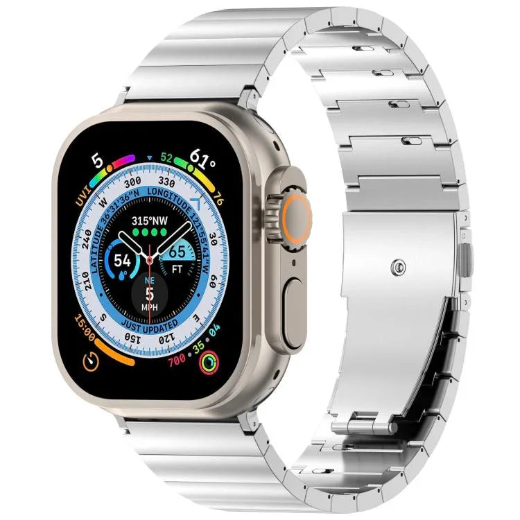 Flaches Uhrenarmband aus Titanlegierung mit Schnellverschluss und einer Perle, passend für Apple Watch 46 mm / 49 mm / 45 mm / 44 mm und 42 mm / 41 mm / 40 mm / 38 mm