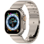 Flaches Uhrenarmband aus Titanlegierung mit Schnellverschluss und einer Perle, passend für Apple Watch 46 mm / 49 mm / 45 mm / 44 mm und 42 mm / 41 mm / 40 mm / 38 mm