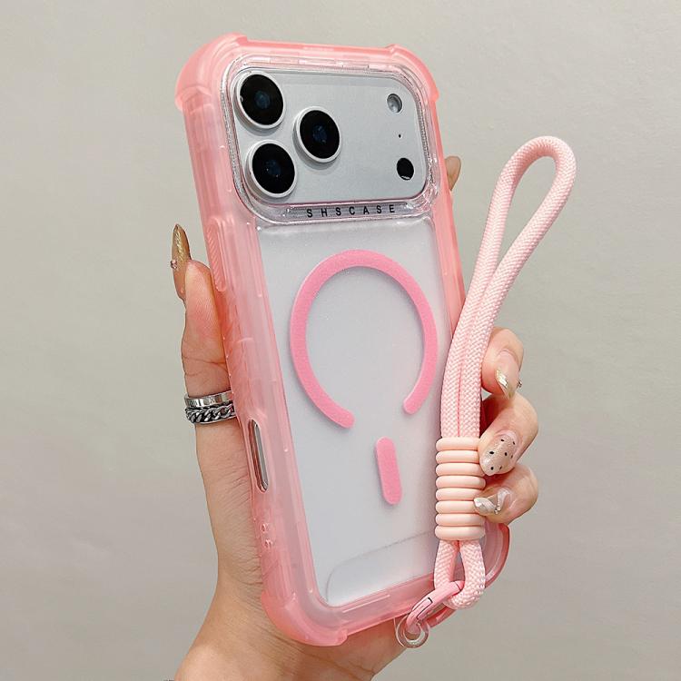 Transparente Matte TPU Hybrid PC 3-in-1 MagSafe Handyhülle mit Handgelenkschlaufe, Für iPhone 17 Pro Max, Für iPhone 17 Pro, Für iPhone 17, Für iPhone Air, Für iPhone 16 Pro Max, Für iPhone 16 Pro, Für iPhone 16 Plus, Für iPhone 16
