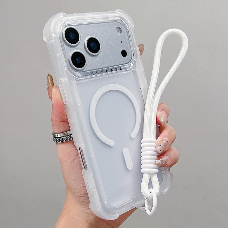 Transparente Matte TPU Hybrid PC 3-in-1 MagSafe Handyhülle mit Handgelenkschlaufe, Für iPhone 17 Pro Max, Für iPhone 17 Pro, Für iPhone 17, Für iPhone Air, Für iPhone 16 Pro Max, Für iPhone 16 Pro, Für iPhone 16 Plus, Für iPhone 16
