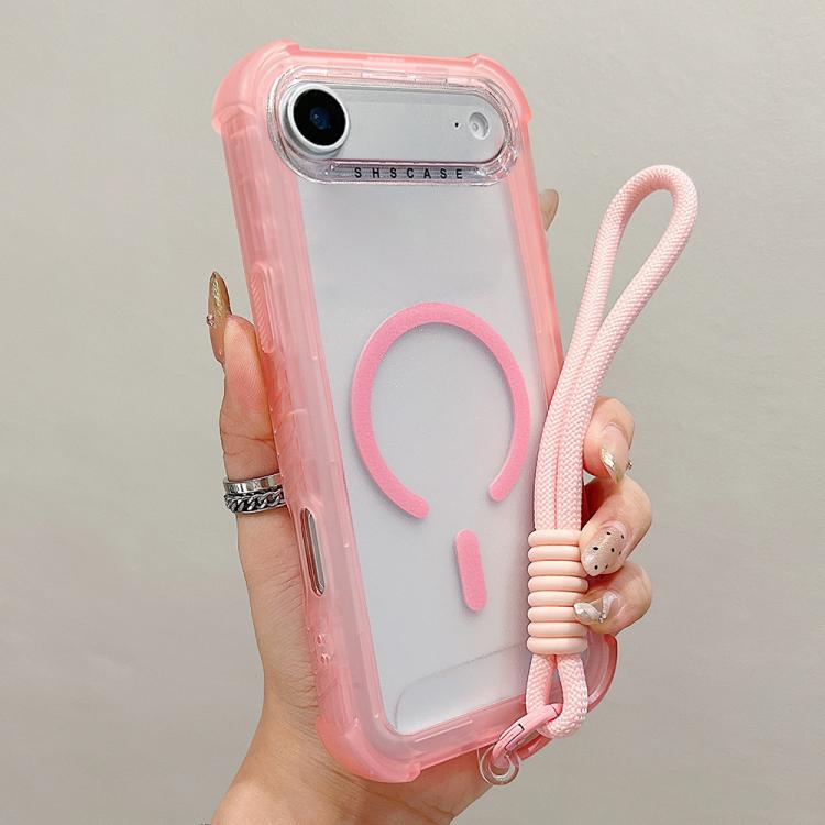 Transparente Matte TPU Hybrid PC 3-in-1 MagSafe Handyhülle mit Handgelenkschlaufe, Für iPhone 17 Pro Max, Für iPhone 17 Pro, Für iPhone 17, Für iPhone Air, Für iPhone 16 Pro Max, Für iPhone 16 Pro, Für iPhone 16 Plus, Für iPhone 16