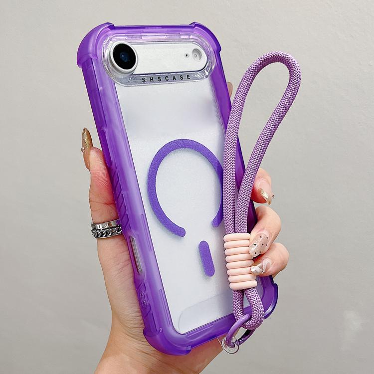 Transparente Matte TPU Hybrid PC 3-in-1 MagSafe Handyhülle mit Handgelenkschlaufe, Für iPhone 17 Pro Max, Für iPhone 17 Pro, Für iPhone 17, Für iPhone Air, Für iPhone 16 Pro Max, Für iPhone 16 Pro, Für iPhone 16 Plus, Für iPhone 16
