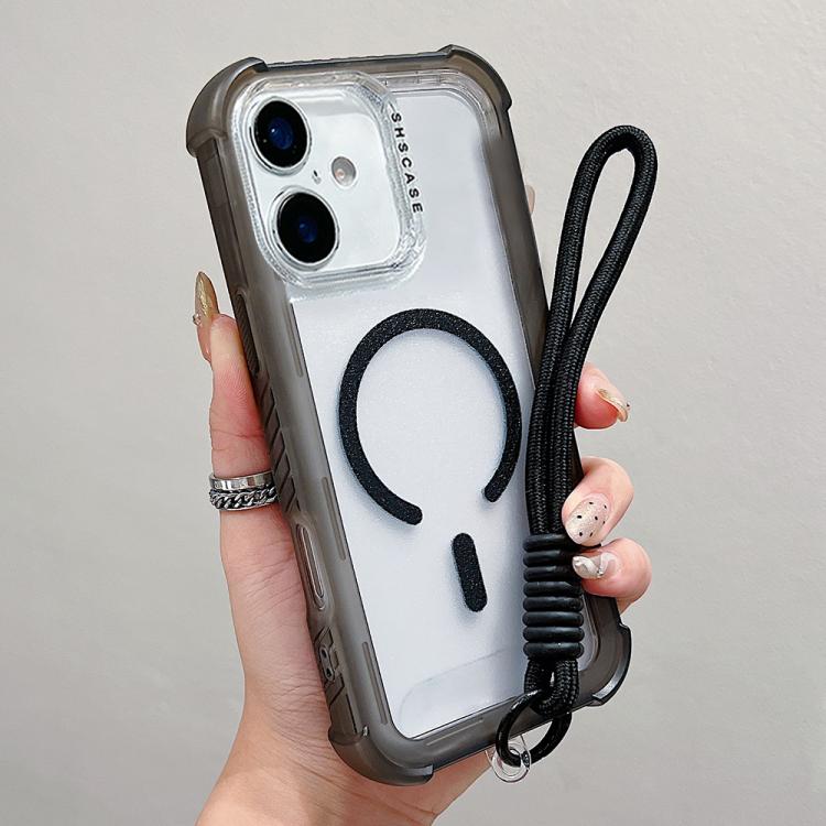Transparente Matte TPU Hybrid PC 3-in-1 MagSafe Handyhülle mit Handgelenkschlaufe, Für iPhone 17 Pro Max, Für iPhone 17 Pro, Für iPhone 17, Für iPhone Air, Für iPhone 16 Pro Max, Für iPhone 16 Pro, Für iPhone 16 Plus, Für iPhone 16