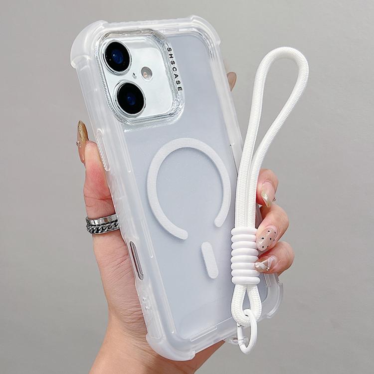 Transparente Matte TPU Hybrid PC 3-in-1 MagSafe Handyhülle mit Handgelenkschlaufe, Für iPhone 17 Pro Max, Für iPhone 17 Pro, Für iPhone 17, Für iPhone Air, Für iPhone 16 Pro Max, Für iPhone 16 Pro, Für iPhone 16 Plus, Für iPhone 16
