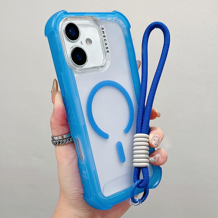 Transparente Matte TPU Hybrid PC 3-in-1 MagSafe Handyhülle mit Handgelenkschlaufe, Für iPhone 17 Pro Max, Für iPhone 17 Pro, Für iPhone 17, Für iPhone Air, Für iPhone 16 Pro Max, Für iPhone 16 Pro, Für iPhone 16 Plus, Für iPhone 16