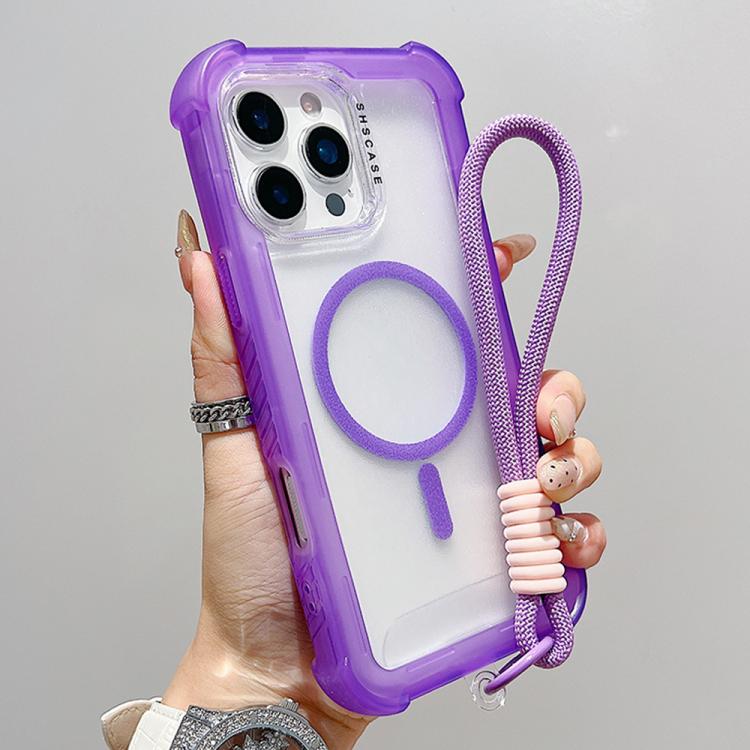 Transparente Matte TPU Hybrid PC 3-in-1 MagSafe Handyhülle mit Handgelenkschlaufe, Für iPhone 17 Pro Max, Für iPhone 17 Pro, Für iPhone 17, Für iPhone Air, Für iPhone 16 Pro Max, Für iPhone 16 Pro, Für iPhone 16 Plus, Für iPhone 16