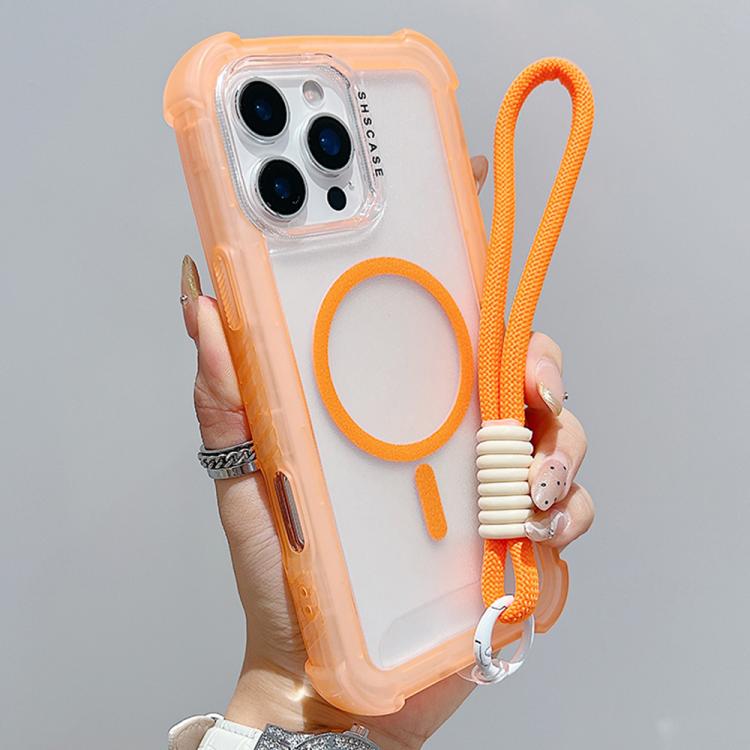 Transparente Matte TPU Hybrid PC 3-in-1 MagSafe Handyhülle mit Handgelenkschlaufe, Für iPhone 17 Pro Max, Für iPhone 17 Pro, Für iPhone 17, Für iPhone Air, Für iPhone 16 Pro Max, Für iPhone 16 Pro, Für iPhone 16 Plus, Für iPhone 16
